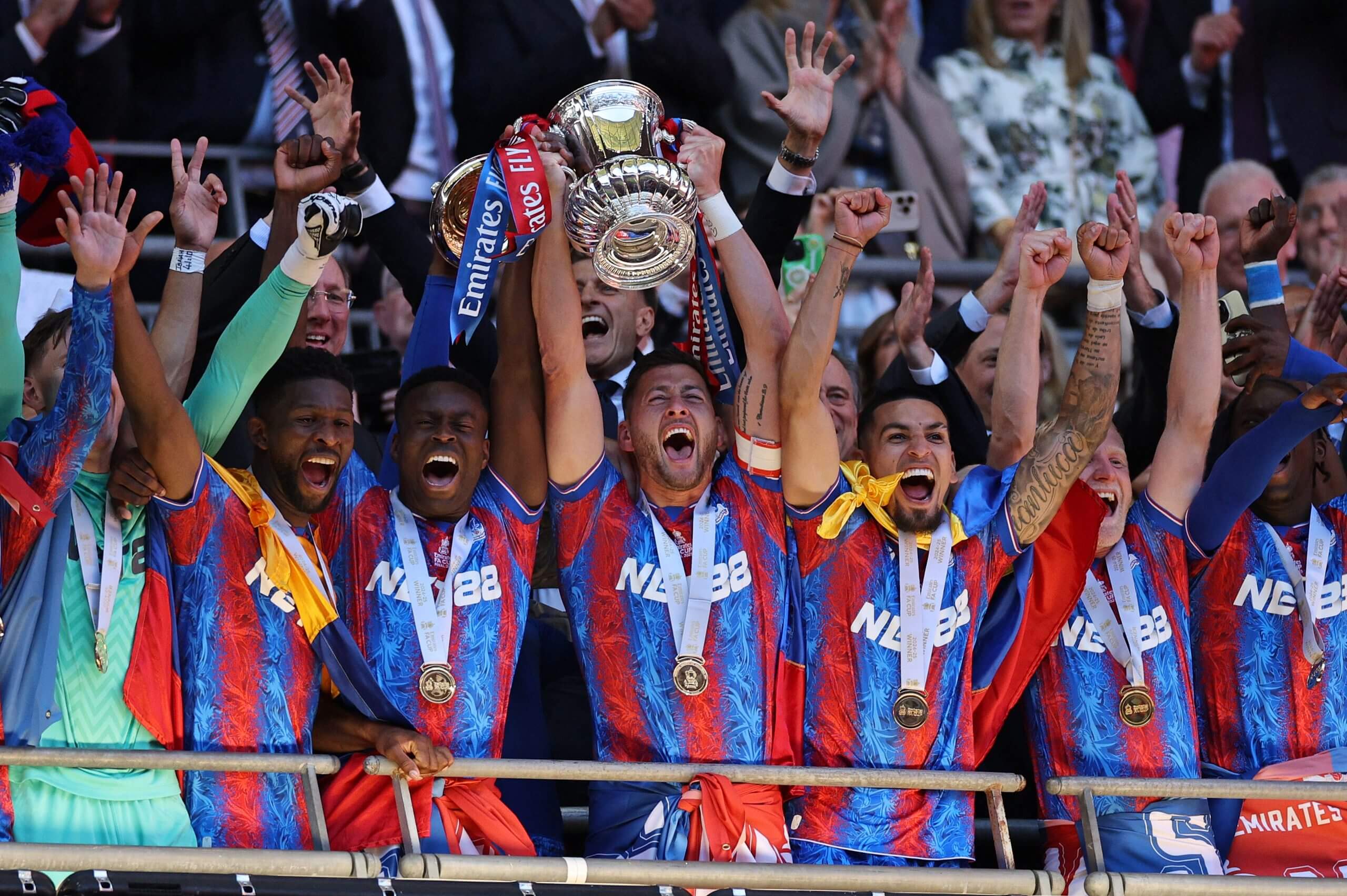 Crystal Palace won the FA Cup in May (Adrian Dennis/AFP via Getty Images)