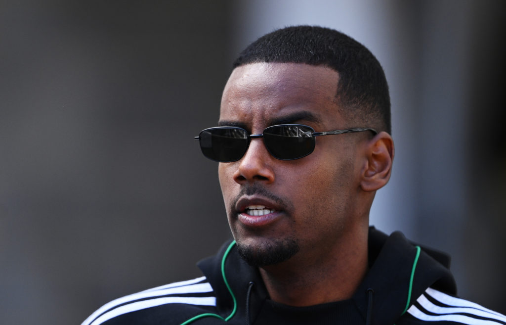 Alexander Isak arrives at St James' Park for Newcastle United vs Everton in the Premier League.