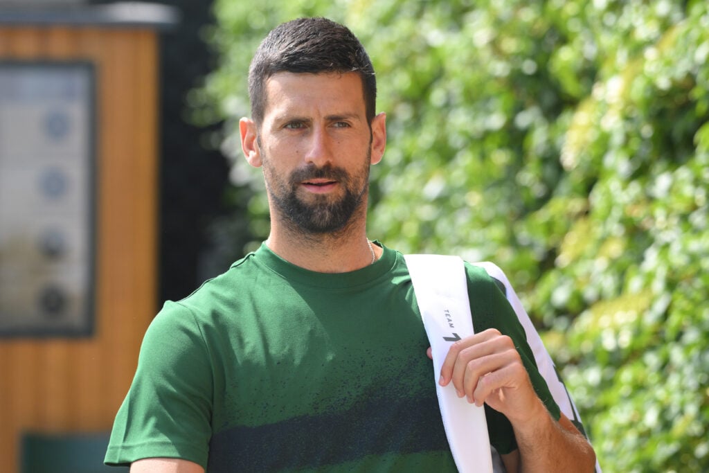 Novak Djokovic at the All England Club ahead of the 2025 Wimbledon championships.