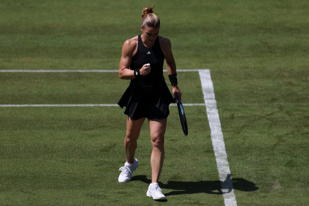 Maria Sakkari plays at the 2025 Bad Homburg Open