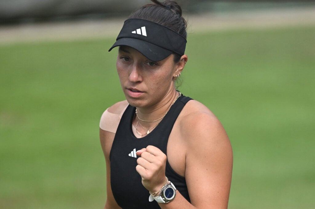 Jessica Pegula celebrates during her semi-final win at the Bad Homburg Open.