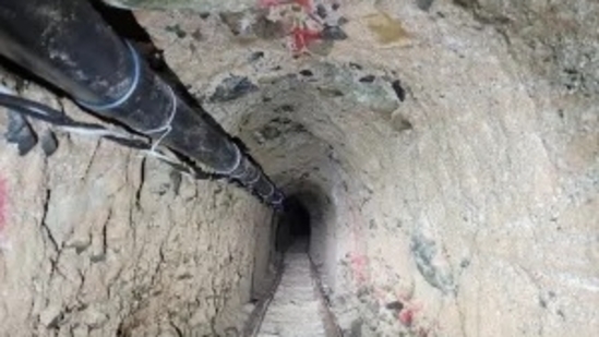 The tunnel was still being built when authorities found it in April, but it was already highly advanced.(@mcgmouton57/ X)