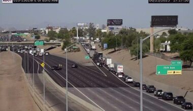 Eastbound lanes of Interstate 10 close in Phoenix...