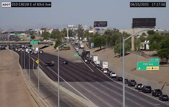Eastbound lanes of Interstate 10 close in Phoenix...