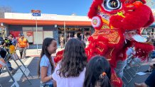 Members of the San Diego Lucky Lion Dancers entertained the crowd Saturday along the new Lucky Lane in North Park, June 28, 2025.