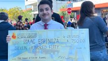 Isaac Espinoza, 25, was awarded a 0 scholarship for his education in culinary arts. He is currently a student at the San Diego College of Continuing Education, June 28, 2025. 
