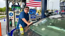 Thomas Goldsmith said he fills up his car once a week. He took advantage of the .99 a gallon cash price at the Summit station, Sunday, June 29, 2025. 