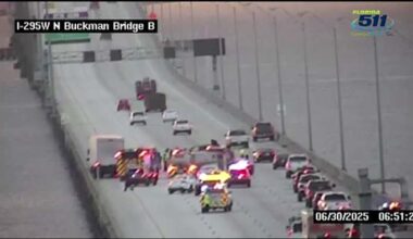 All lanes of Buckman Bridge headed toward Mandarin shut down because of deadly crash