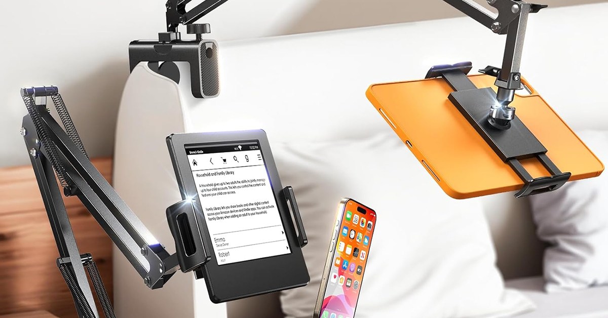 You can mount your tablet or phone to your desk or bed frame with this gooseneck LISEN stand at $17