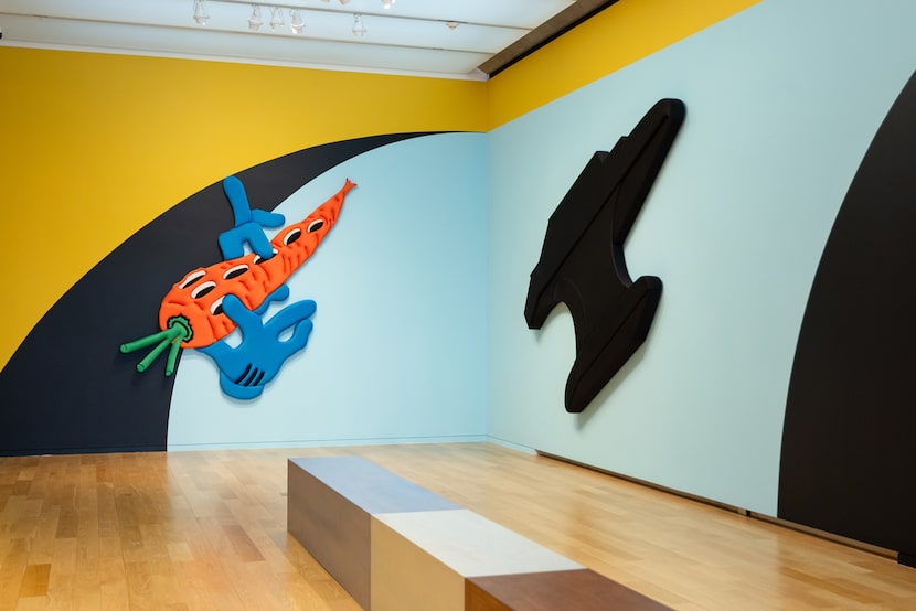 Alex Da Corte's "puffy paintings" (L to R): "The Pied Piper" and "The Anvil" at the Modern...