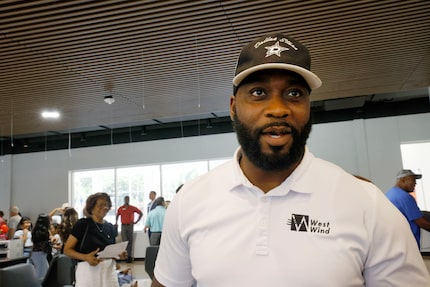 Rodney Watson of Westwind Building Corporation speaks to The Dallas Morning News after a...