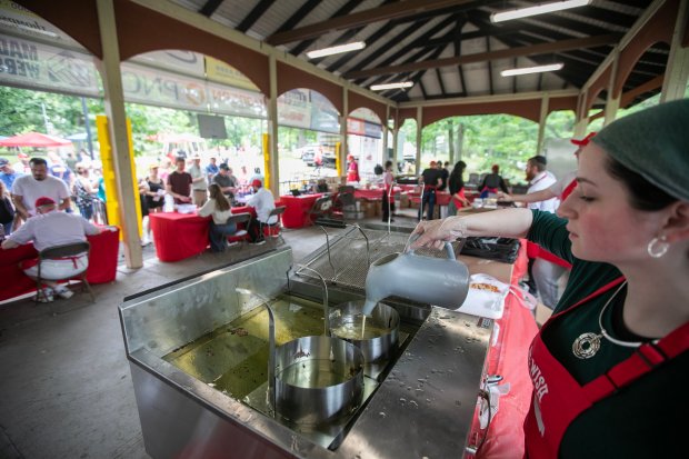 Sara Rosenberg of Scranton makes funnel cakes – a new...