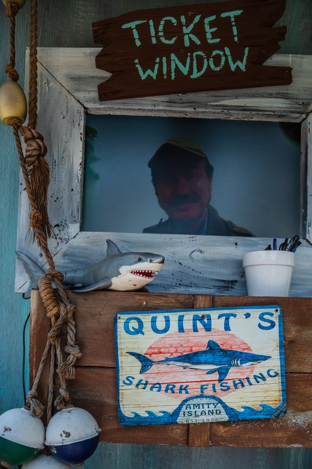 A section of the "Jaws"-inspired movie theater in Tiffany and...
