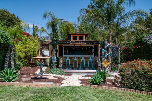 Jared and Tiffany Marshall’s tiki-themed bar in Lakeside. (Ariana Drehsler...