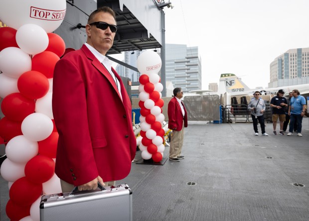 Opening day of the a new exhibit at the USS Midway Museum called "Top Secret: Inside the High-Stakes World of Naval Intelligence" on Friday, June 27, 2025 in San Diego, Calif. (Ana Ramirez / The San Diego Union-Tribune)