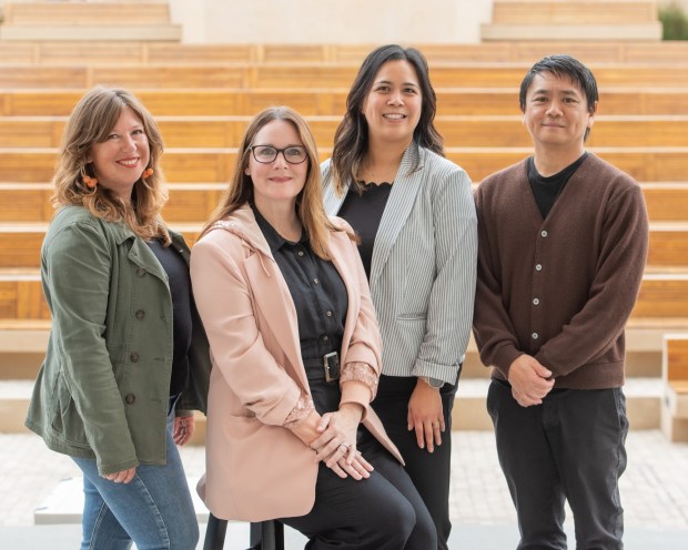 ArtPower is a collaboration between four members of UC San Diego's Campus Performance and Events Office. They are, from left, Associate Director of Artistic Planning & Outreach Liz Bradshaw, Executive Director Colleen Kollar Smith, Associate Director of Marketing & Communications Joanna Christian and Assistant Director of Artistic Planning & Outreach Albert Agbayani. (Anthony Tran) Photo credit: Anthony Tran