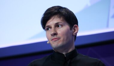 Telegram CEO Pavel Durov speaks at a conference