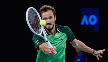 Daniil Medvedev in action ahead of the ATP Halle Open.