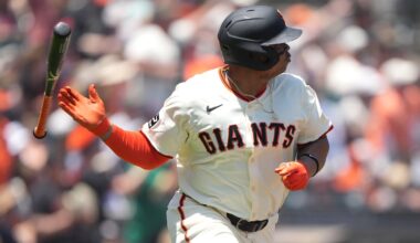 Former Red Sox Rafael Devers hit his first home run for the Giants against his old team on Saturday.