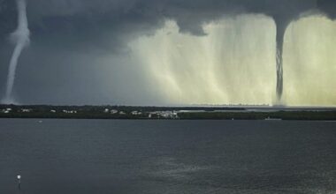 Twin waterspouts spotted over Tampa Bay