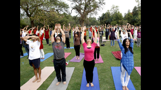Yoga must be seen not just as a practice, but as a participatory movement — a jan andolan for health and wellness. (AP)