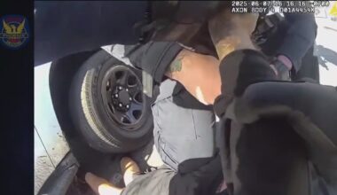 Police car hits suspect allegedly reaching for a gun after burglary