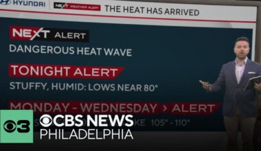 Very warm, humid Sunday night in Philadelphia region amid extreme heat