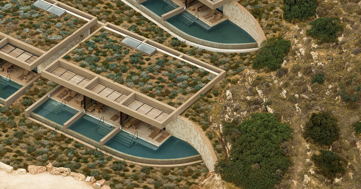 block722 sculpts JW marriott's crete resort using stone from the site