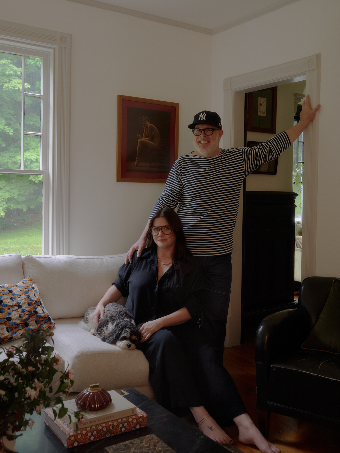 couple living room portrait