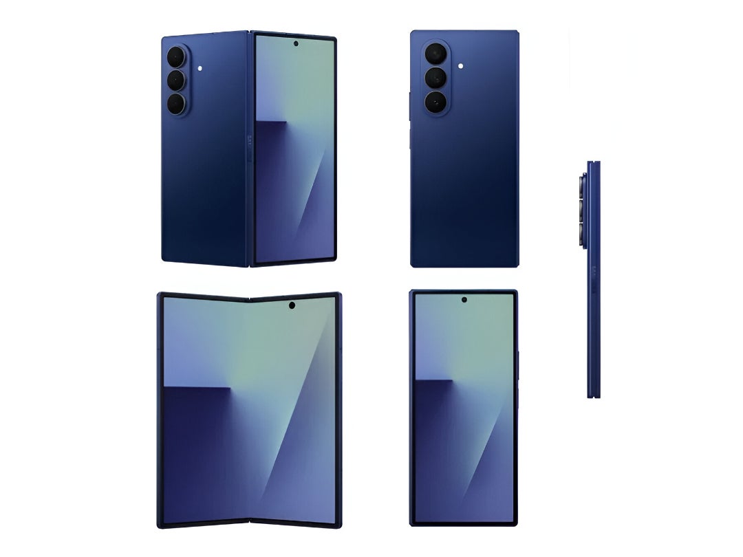 A leaked render of the Fold 7. | Image credit — Evan Blass - Prototype foldable iPhone screen specs leaked, falls behind Galaxy Z Fold 7