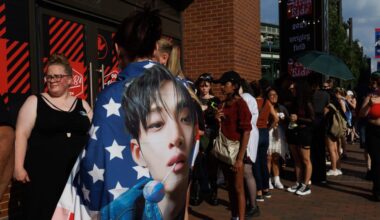Stray Kids fans gather ahead of the K-pop band's concert at Wrigley Field