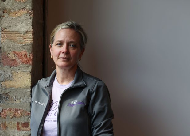 Dr. Erin King at Hope Clinic in Chicago on May 13, 2025. (Stacey Wescott/Chicago Tribune)