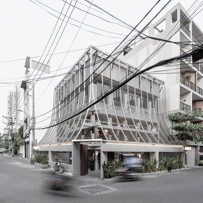 perforated metal veil by KHOA VU transforms old vietnamese villa into breathable restaurant