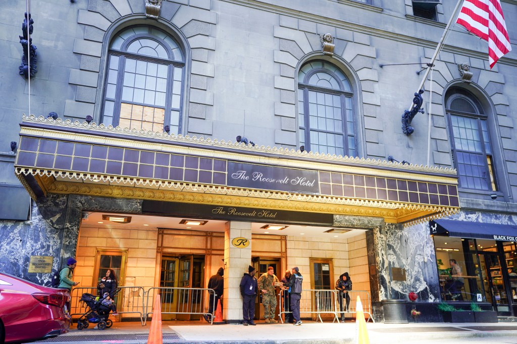 Exterior of the Roosevelt Hotel in Manhattan.
