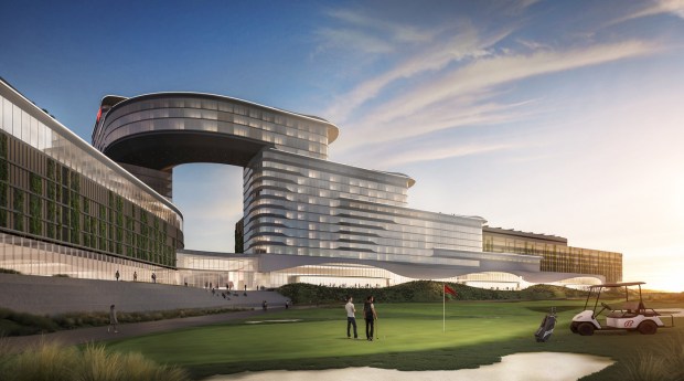 Bally's proposed hotel-casino complex in Ferry Point Park. (Courtesy Bally's)