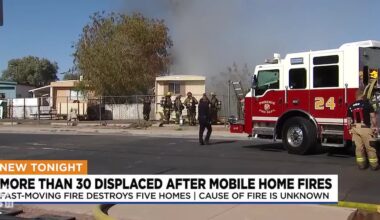 More than 30 people displaced after mobile home fire in Phoenix