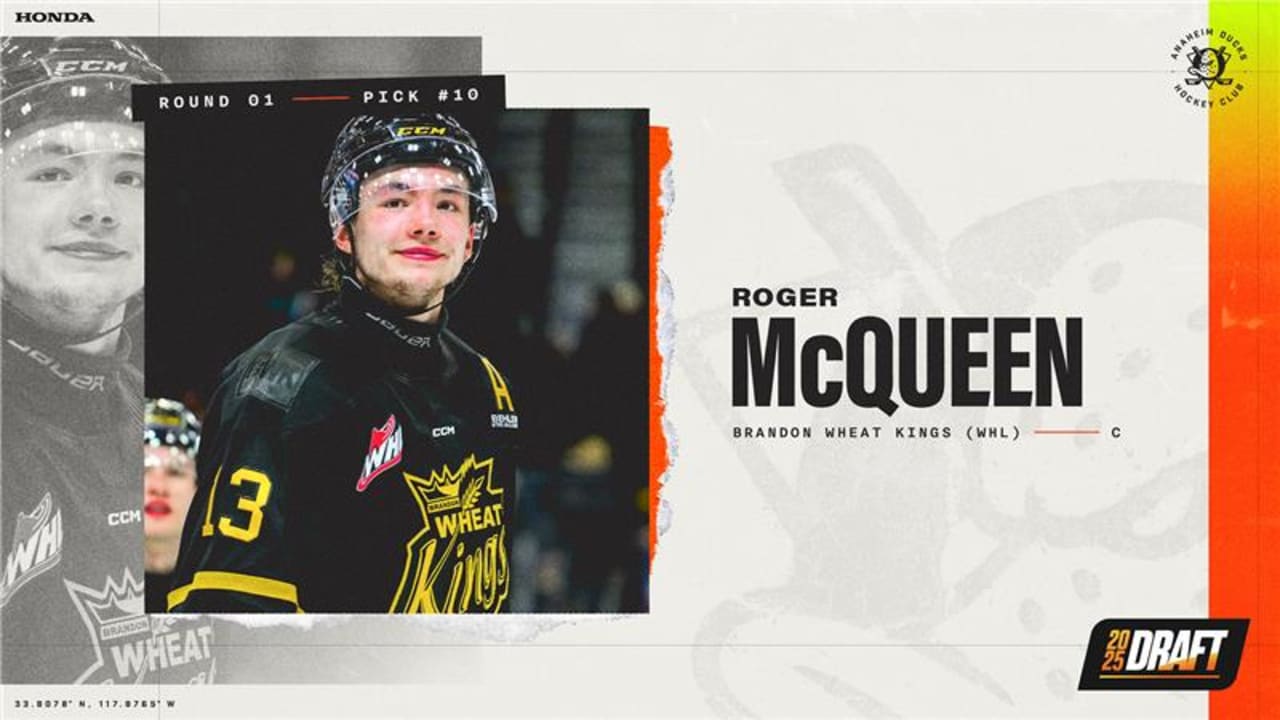 Ducks Select Center McQueen 10th Overall in First Round of 2025 NHL Draft