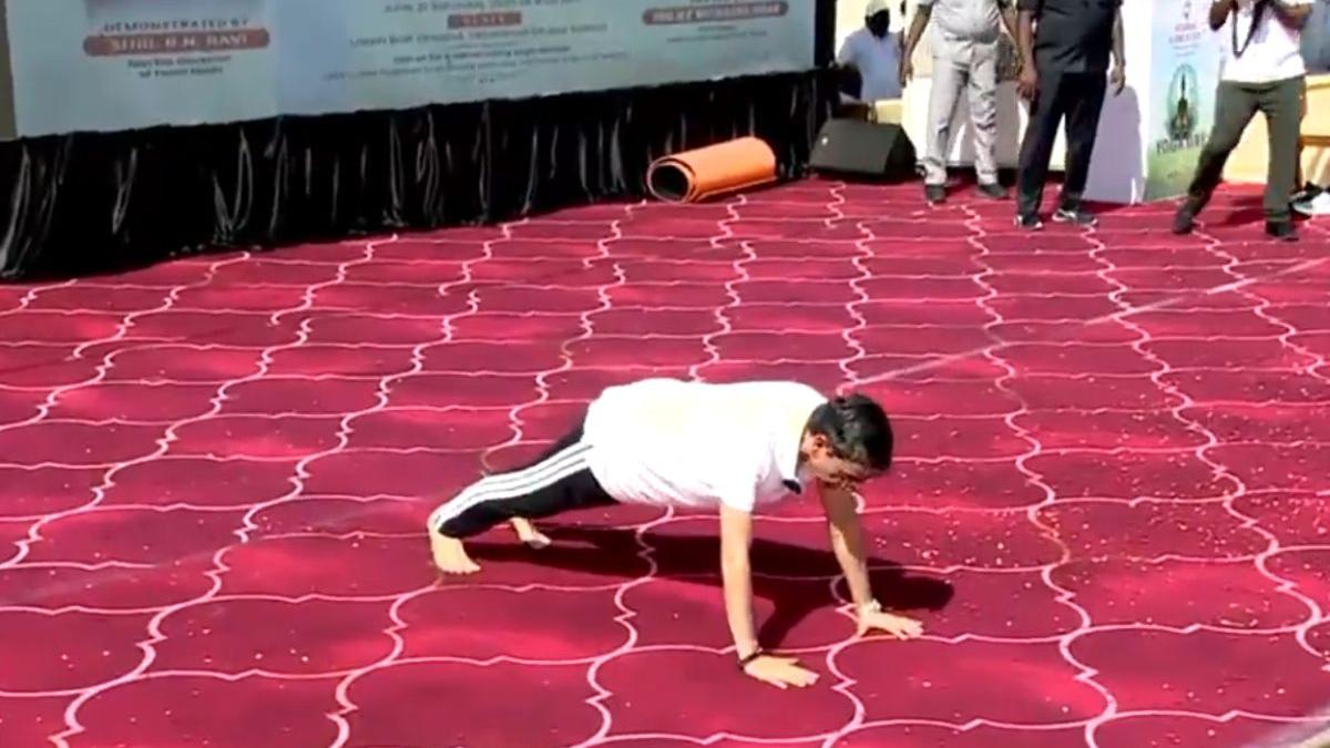 73 years young: Tamil Nadu Governor RN Ravi energizes crowds with 51 push-ups on International Yoga Day