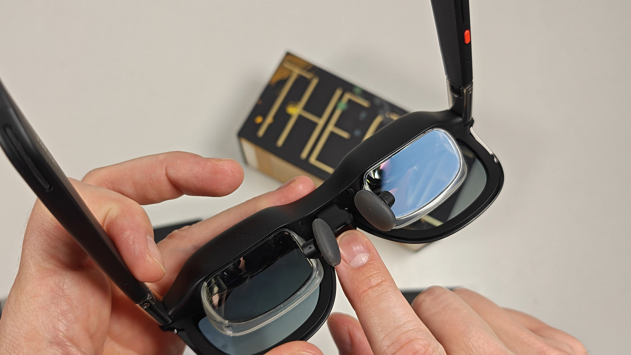 Installing the Xreal Eye camera in a pair of Xreal One smart glasses