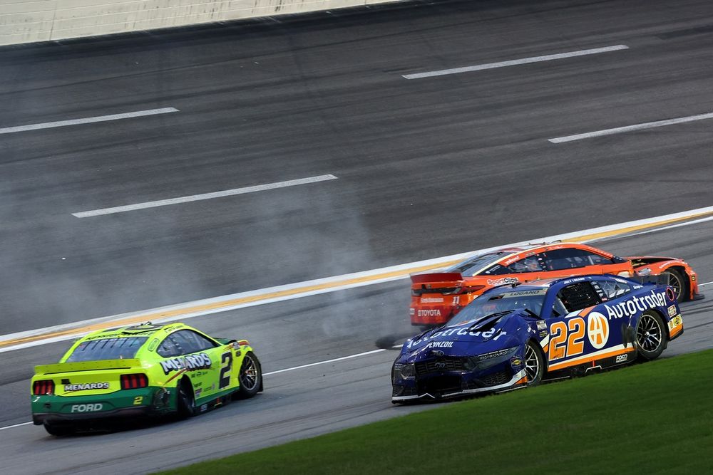 Joey Logano, Austin Cindric, and Denny Hamlin