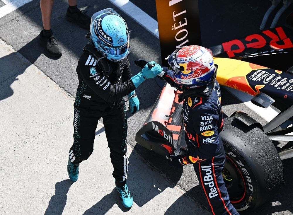 Max Verstappen, Red Bull Racing, George Russell, Mercedes