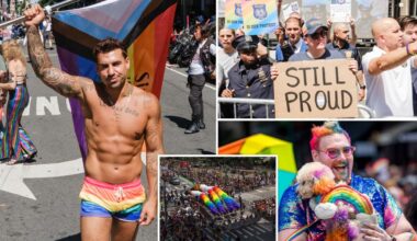 NYC Pride parade fills streets with glitter and glee -- as NYPD wannabe marchers protest uniform ban