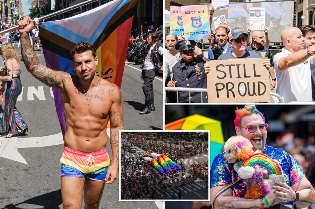 NYC Pride parade fills streets with glitter and glee -- as NYPD wannabe marchers protest uniform ban