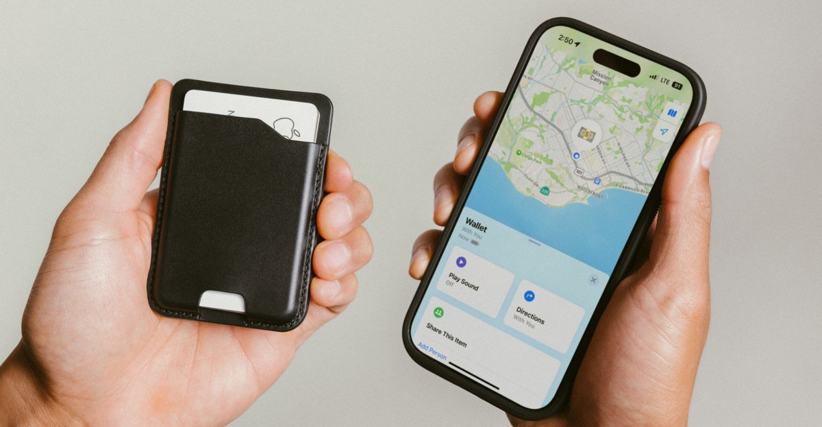 Nomad’s minimalist MagSafe wallet has a tracking card built in