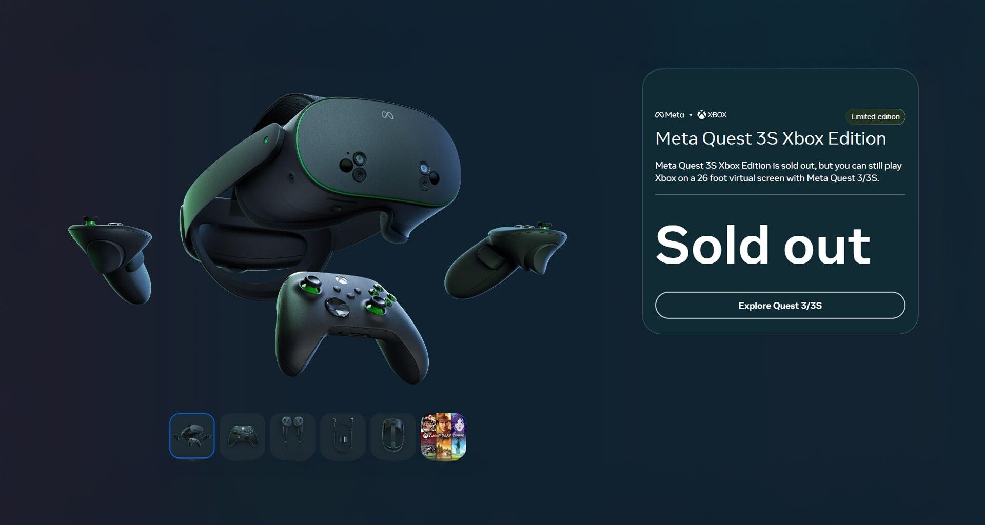 Quest 3S Xbox Edition Sells Out in Just Days From Meta, Availability Remains at Retailers