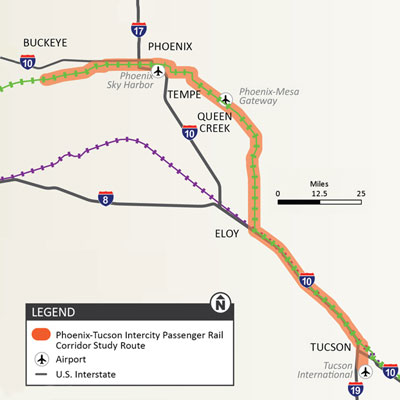 Phoenix-Tucson passenger rail study moving to second step