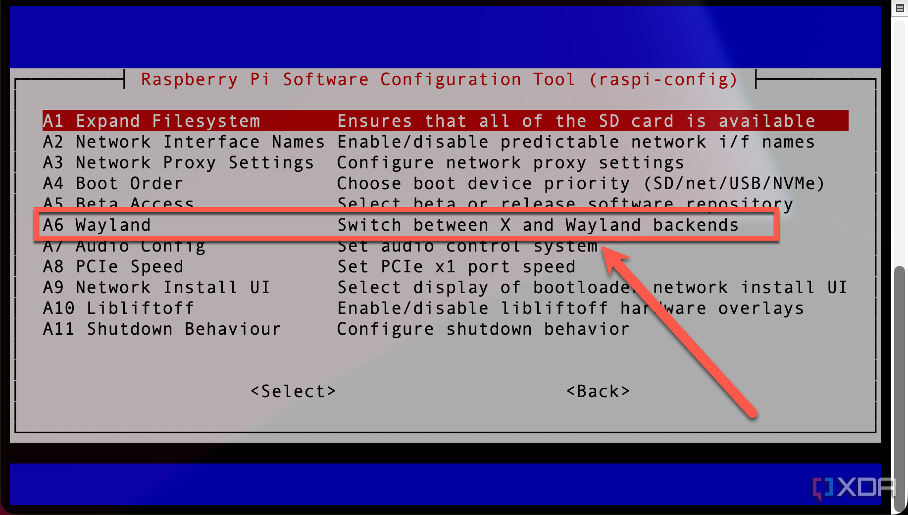 raspi-config Wayland