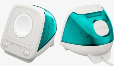 Charge your Apple Watch on Spigen’s tiny iMac G3 replica