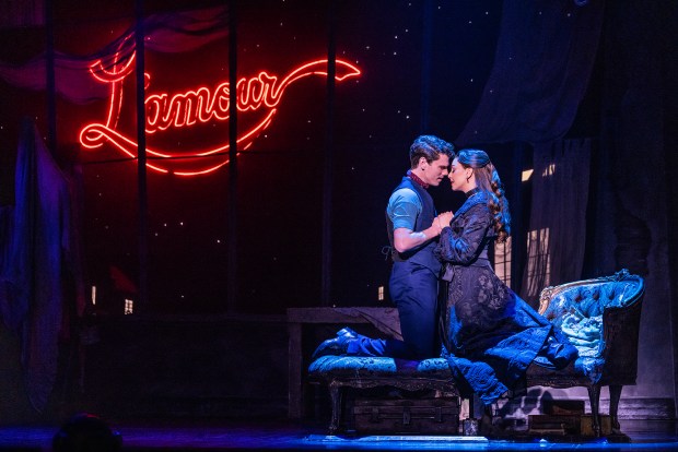 Jay Armstrong Johnson and Arianna Rosario in the national touring production of "Moulin Rouge! The Musical." (Matthew Murphy)