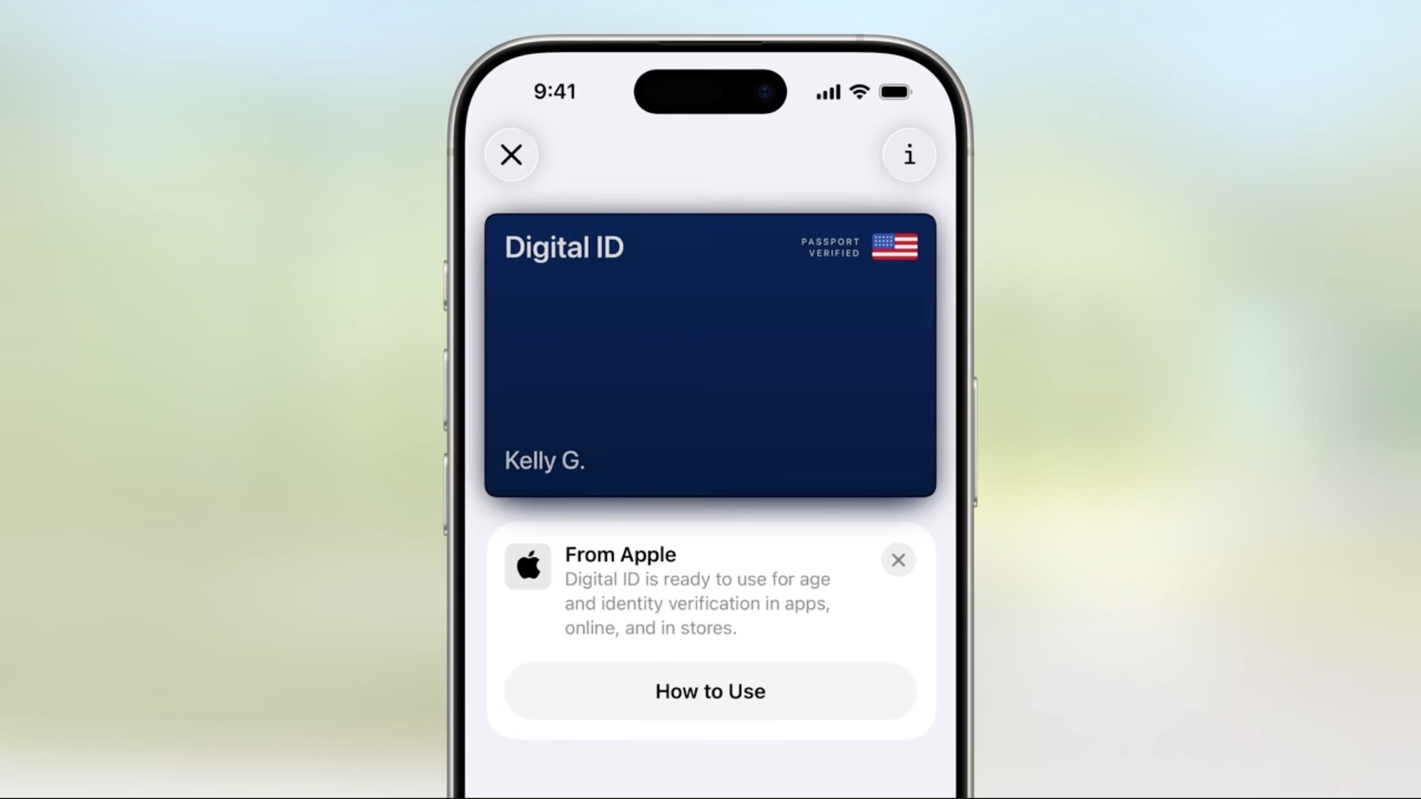 Digital ID displayed in the Wallet app of an iPhone running iOS 26